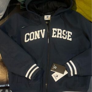 Converse Chuck Taylor Varsity Bomber Jacket navy Blue  Hooded Men's M Nwt